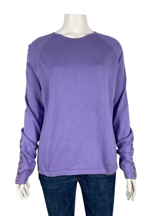 J McLaughlin Lightweight Sweater Medium Purple Crew Neck Long Sleeve - Picture 1 of 8
